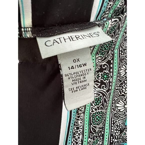 Catherines Maxi Skirt Womens Size 14/16 Black Pull On Boho Stretch Side Slits - Picture 2 of 9